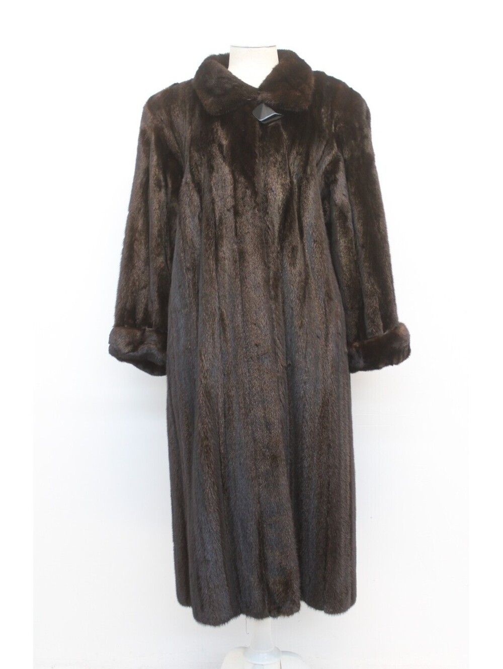 EXCELLENT DARK RANCH FEMALE MINK FUR COAT JACKET WOMEN WOMAN SIZE 10-12-14 L-XL